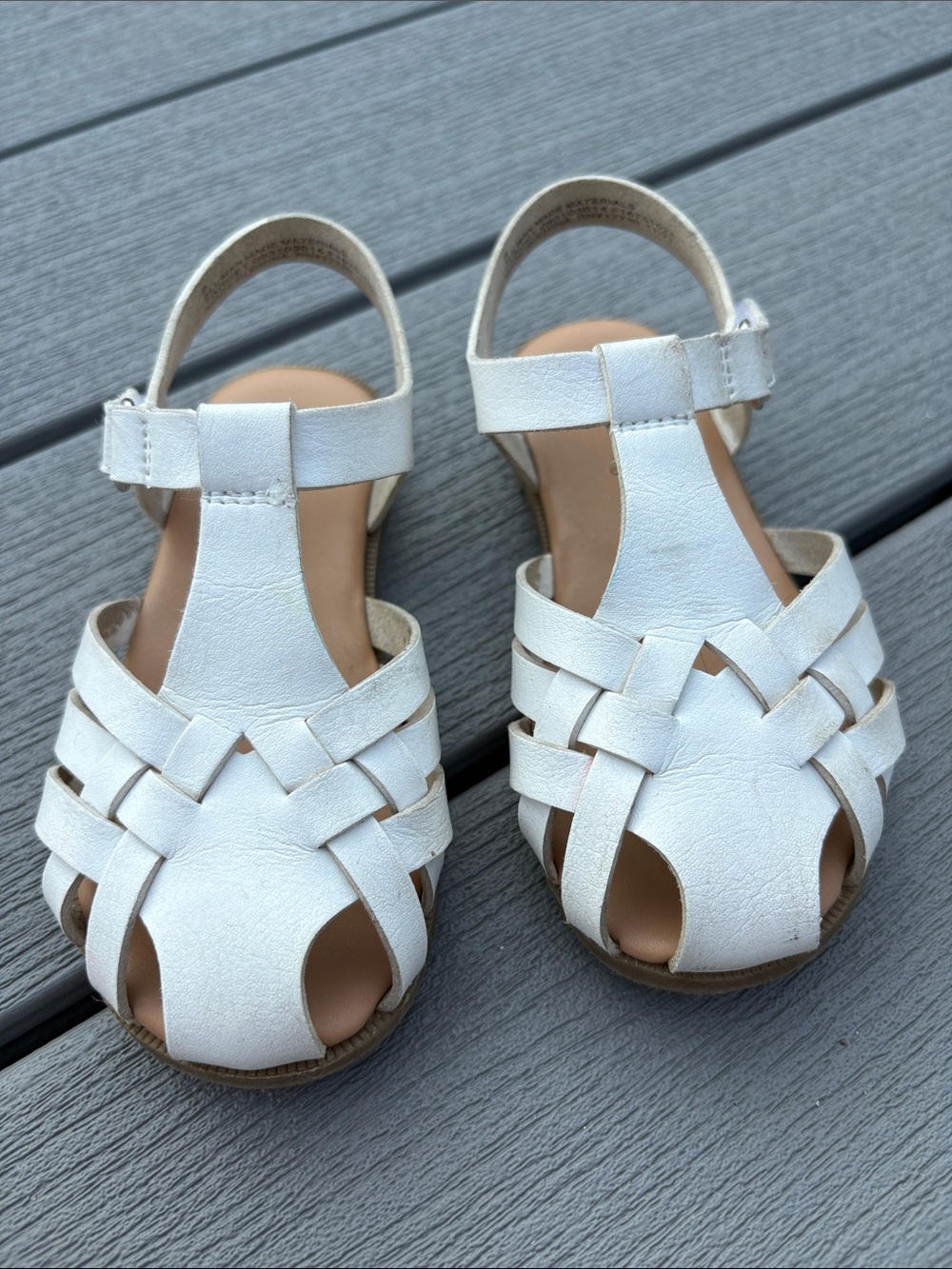 Cat & Jack White Woven Closed-Toe Girls Sandals